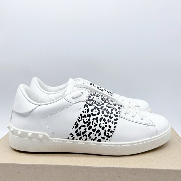 VALENTINO GARAVANI Rockstud Untitled Leopard Sneaker Men White Leather EU42 US 9 - Picture 5 of 15